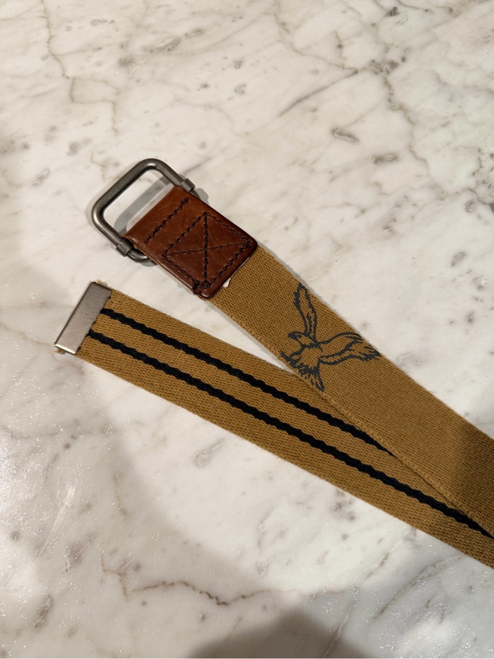 Y2K American Eagle Outfitters Men's Striped Web Belt